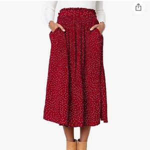 Midi swing skirt with pockets